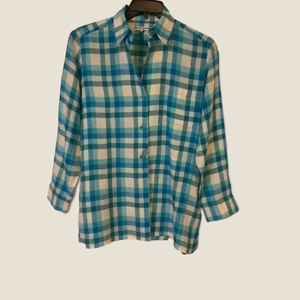 Escada Linen button up shirt size M